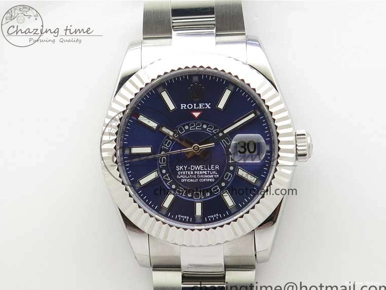 0413 Sky-Dweller 326934 SS AIF Blue Dial on SS Bracelet A23J to RelaxedFit 2787